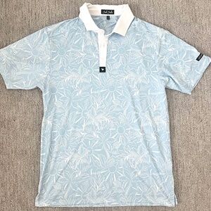 Bad Birdie Men’s Golf Shirt- Blue and White- Size M